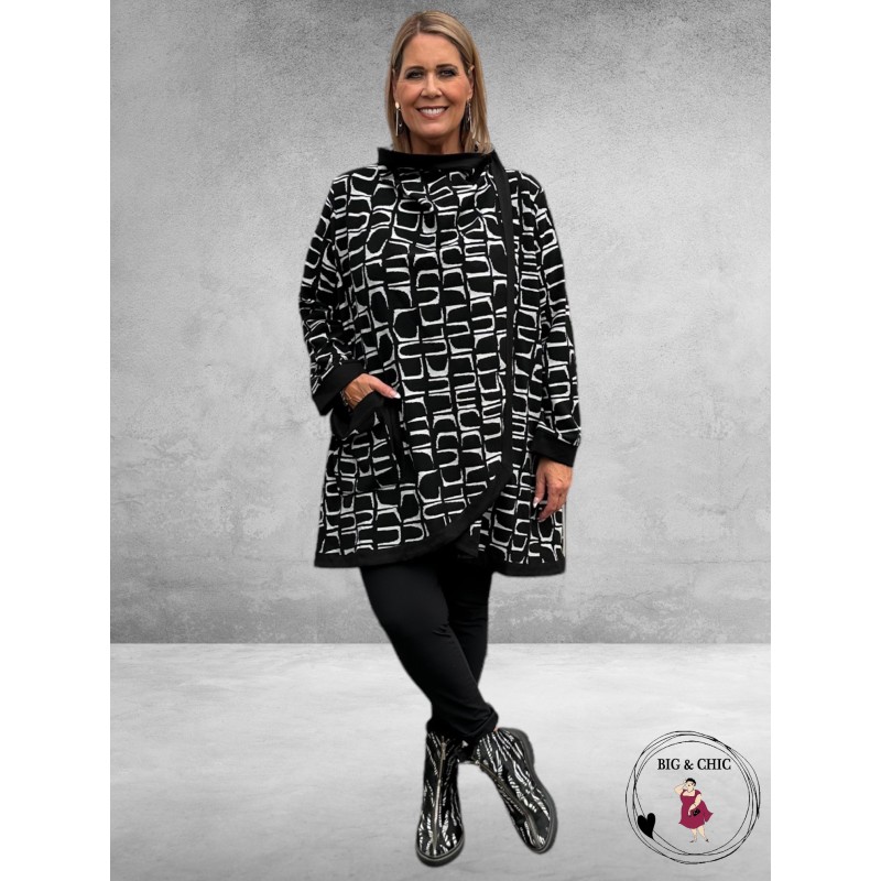 DYB Trendy Overgangsjas ZWART-WIT