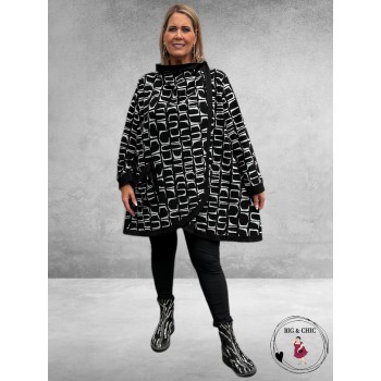 DYB Trendy Overgangsjas ZWART-WIT