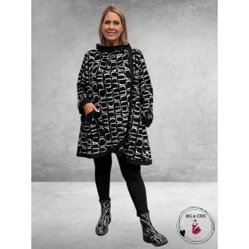 DYB Trendy Overgangsjas ZWART-WIT