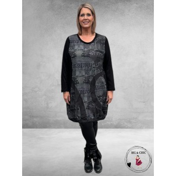 DYB Ballon Jurk Zwart/Grijs