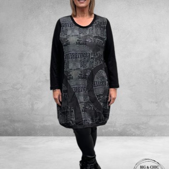 DYB Ballon Jurk Zwart/Grijs