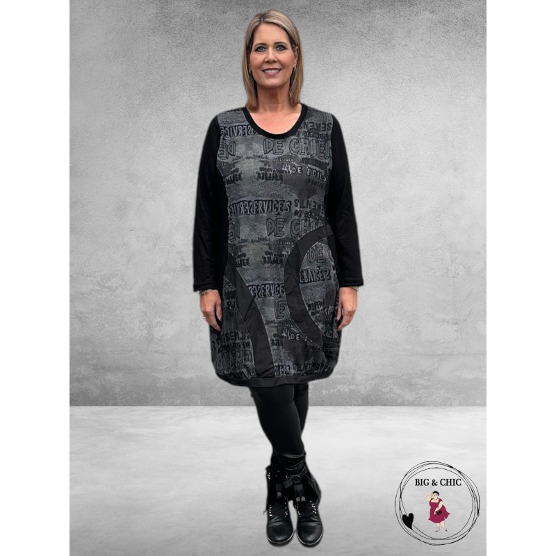 DYB Ballon Jurk Zwart/Grijs