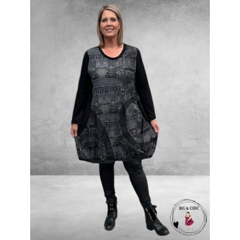 DYB Ballon Jurk Zwart/Grijs