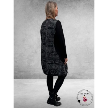 DYB Ballon Jurk Zwart/Grijs