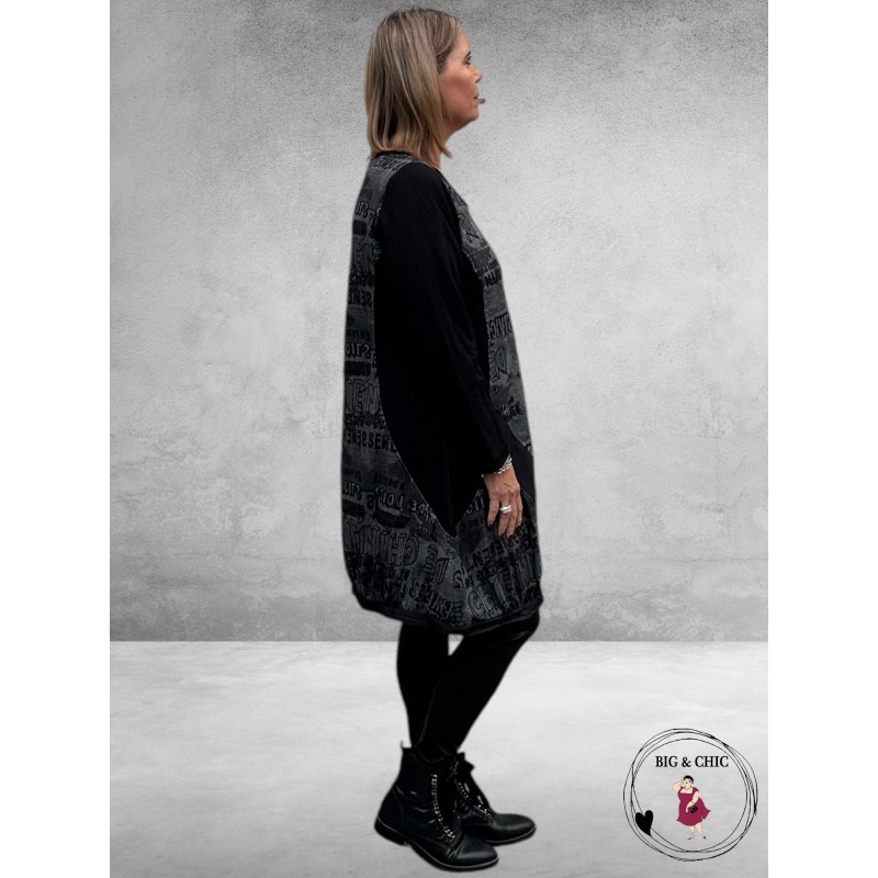 DYB Ballon Jurk Zwart/Grijs