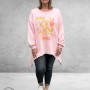 NC Sweater met Statement PEACE Roze