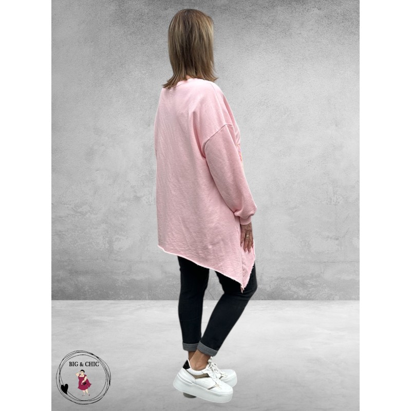 NC Sweater met Statement PEACE Roze