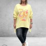 NC Sweater met Statement PEACE Geel
