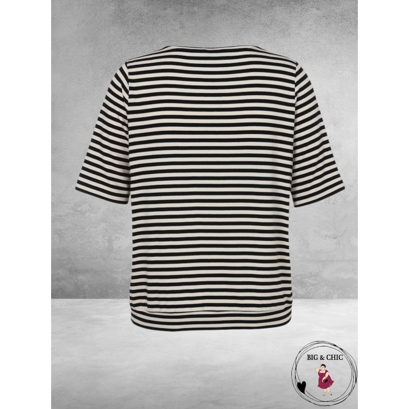 VIA APPIA DUE T-Shirt Happy Bleu Creme/Zwart