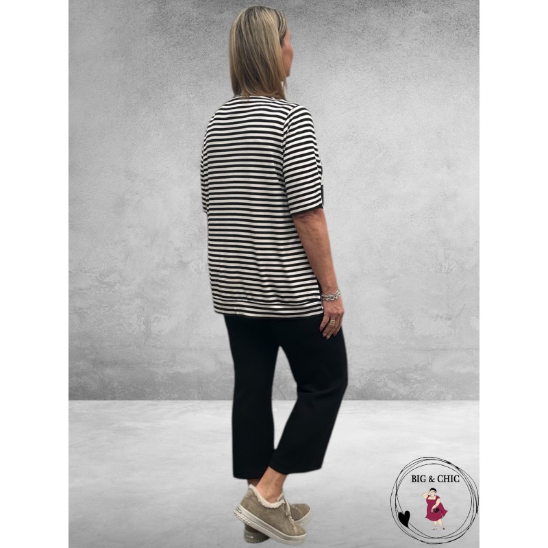 VIA APPIA DUE T-Shirt Happy Bleu Creme/Zwart