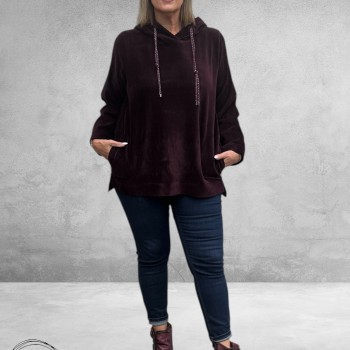 FRAPP Trui Chenille Rib Aubergine