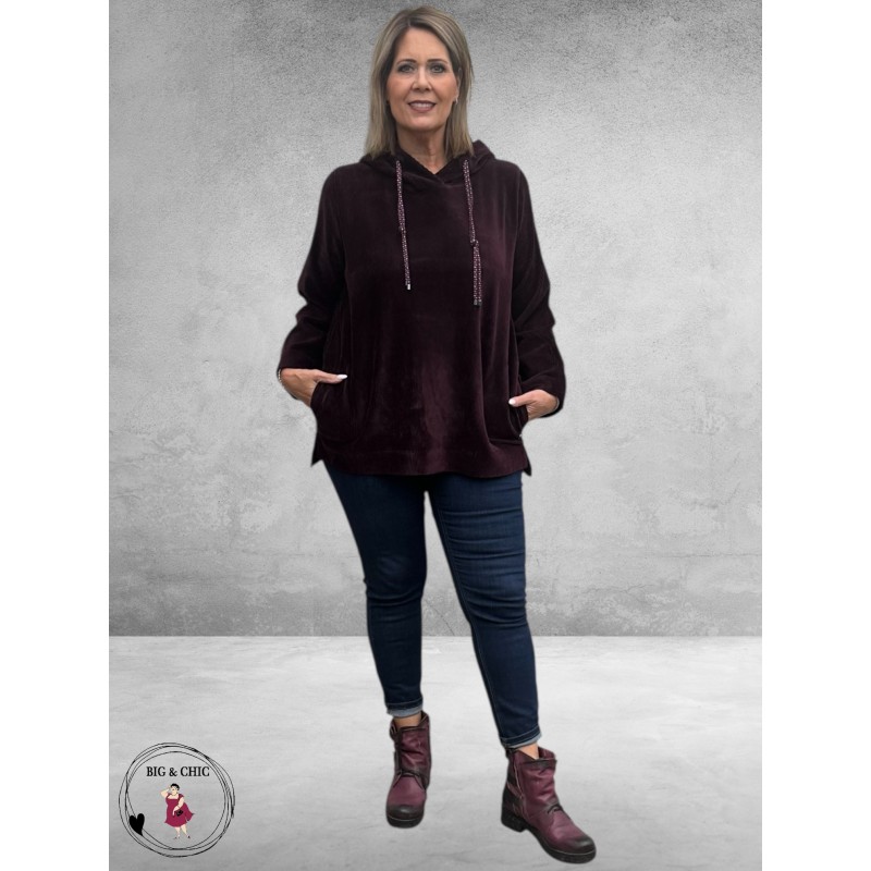 FRAPP Trui Chenille Rib Aubergine