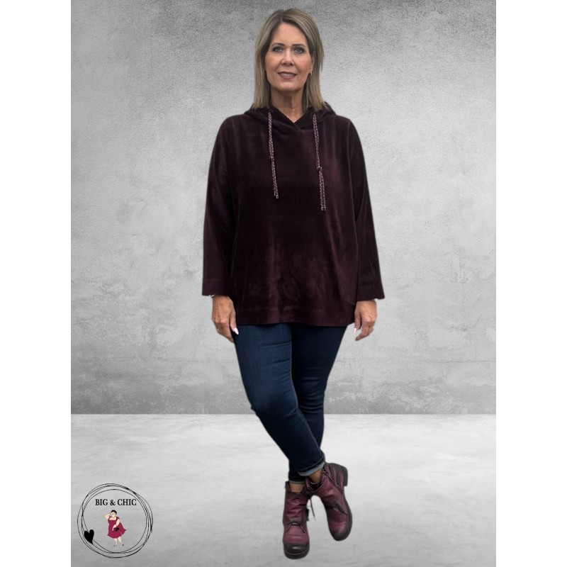 FRAPP Trui Chenille Rib Aubergine