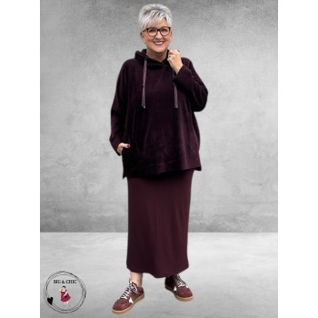 FRAPP Trui Chenille Rib Aubergine