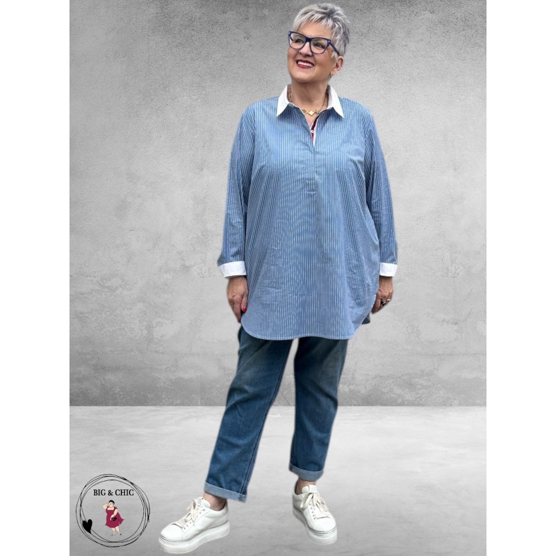 Via Appia Due Tuniek-Blouse Blauw Bloom Line 