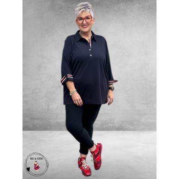 Via Appia Due Poloshirt Bloom Line Donkerblauw