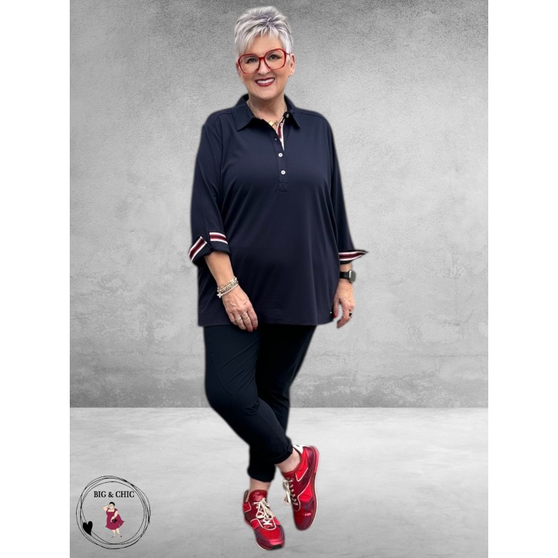 Via Appia Due Poloshirt Bloom Line Donkerblauw