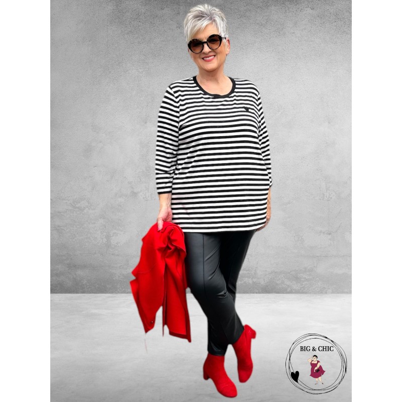 FRAPP Shirt HART Zwart-Wit-Streep