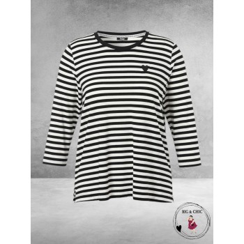 FRAPP Shirt HART Zwart-Wit-Streep