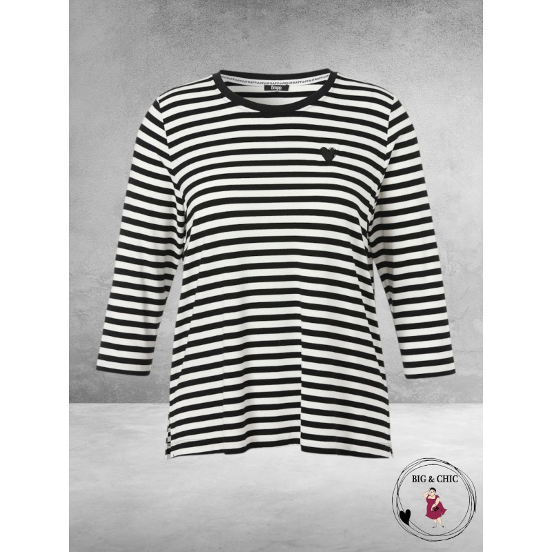 FRAPP Shirt HART Zwart-Wit-Streep