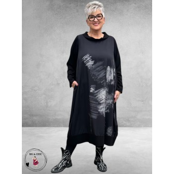 FRENZI Ballonjurk Zwart/Grijs Abstract