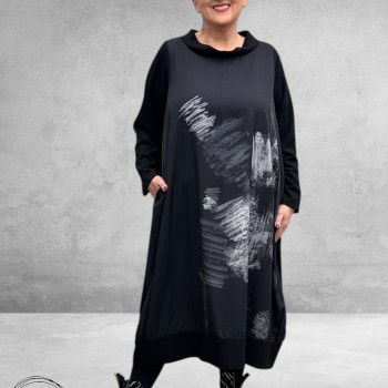 FRENZI Ballonjurk Zwart/Grijs Abstract