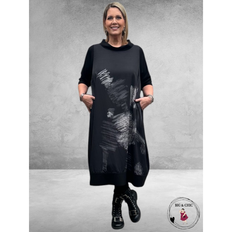 FRENZI Ballonjurk Zwart/Grijs Abstract