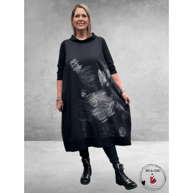 FRENZI Ballonjurk Zwart/Grijs Abstract