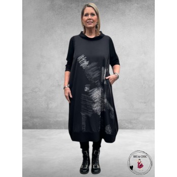 FRENZI Ballonjurk Zwart/Grijs Abstract