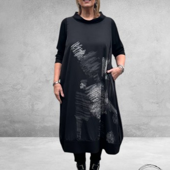 FRENZI Ballonjurk Zwart/Grijs Abstract