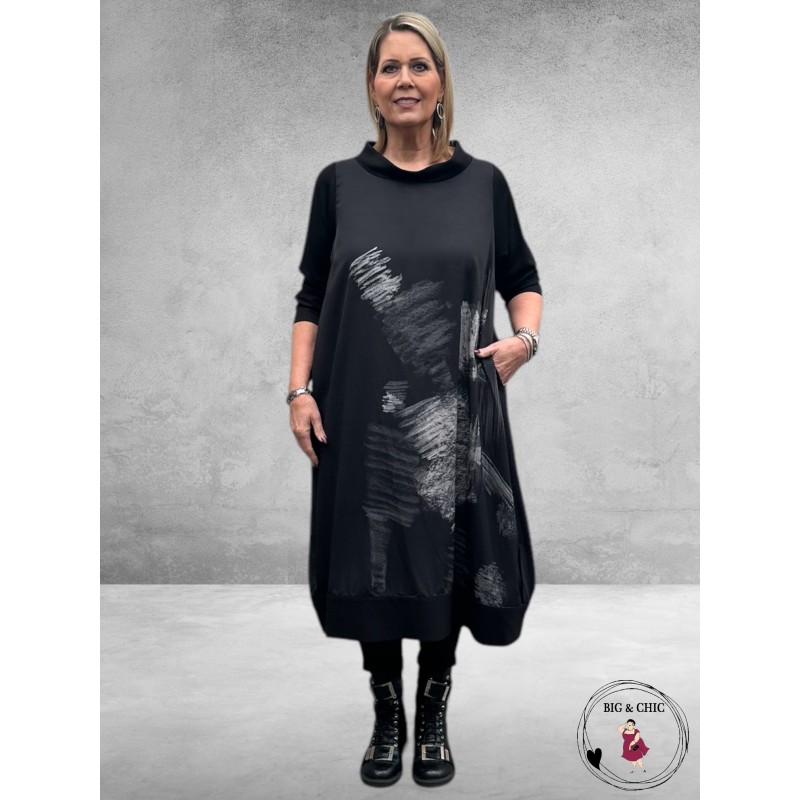 FRENZI Ballonjurk Zwart/Grijs Abstract