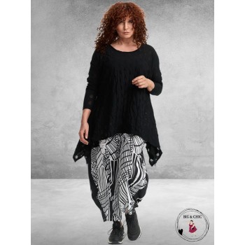 FRENZI Wijde Ballonbroek ZwartWit