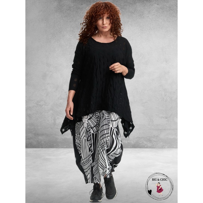 FRENZI Wijde Ballonbroek ZwartWit