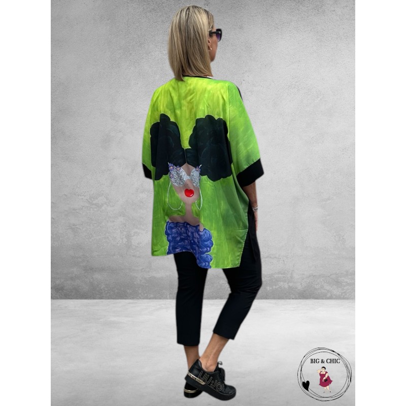 FRENZI Shirt Lady Zwart/Lime