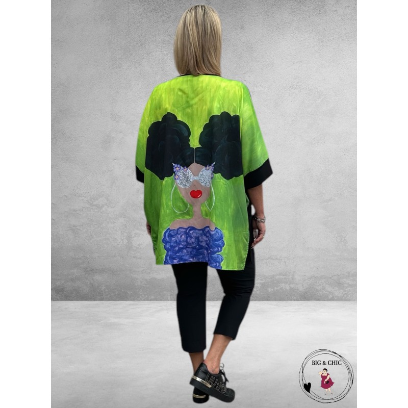 FRENZI Shirt Lady Zwart/Lime