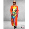 Zomer Kaftan Jurk Oranje Multi