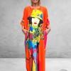 Zomer Kaftan Jurk Oranje Multi
