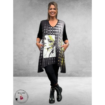 FRENZI Tuniek Zwart/Grijs/Geel