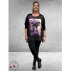 FRENZI Shirt Flower Lady  Zwart/Paars