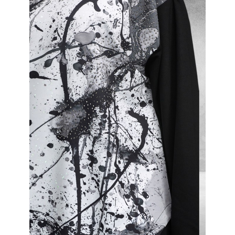 FRENZI Shirt Zwart/Wit Splash