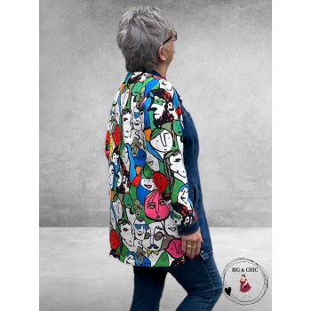 DIVA Denimmix Blouse Jas FACES