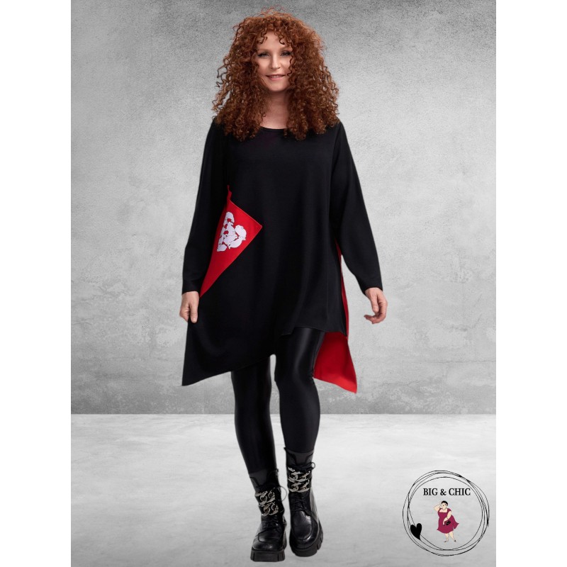 FRENZI TUNIEK Zwart/ROOD Konijntjes