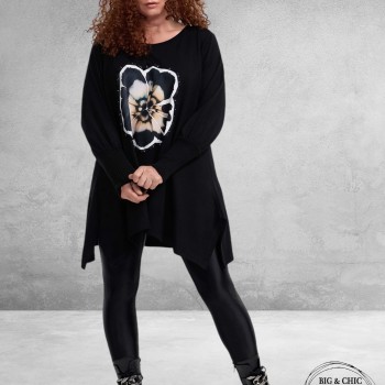 FRENZI Shirt/Tuniek Zwart Bloem