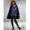 FRENZI Shirt Zwart Blauwe Bloemen