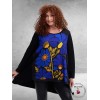 FRENZI Shirt Zwart Blauwe Bloemen