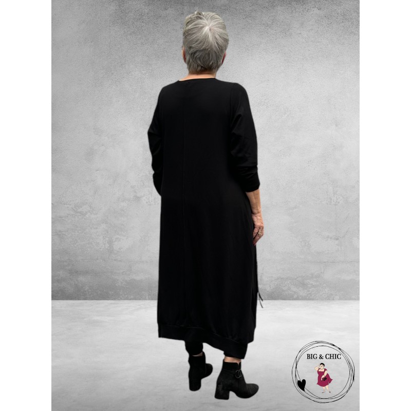 FRENZI Jurk Lang Zwart  Applicatie Women's