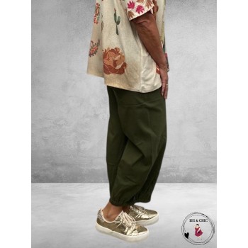 GOZZIP Baggy Broek Clara Kaki