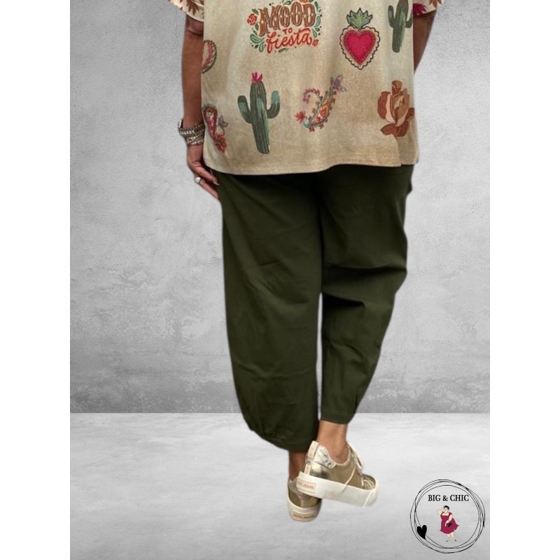 GOZZIP Baggy Broek Clara Kaki