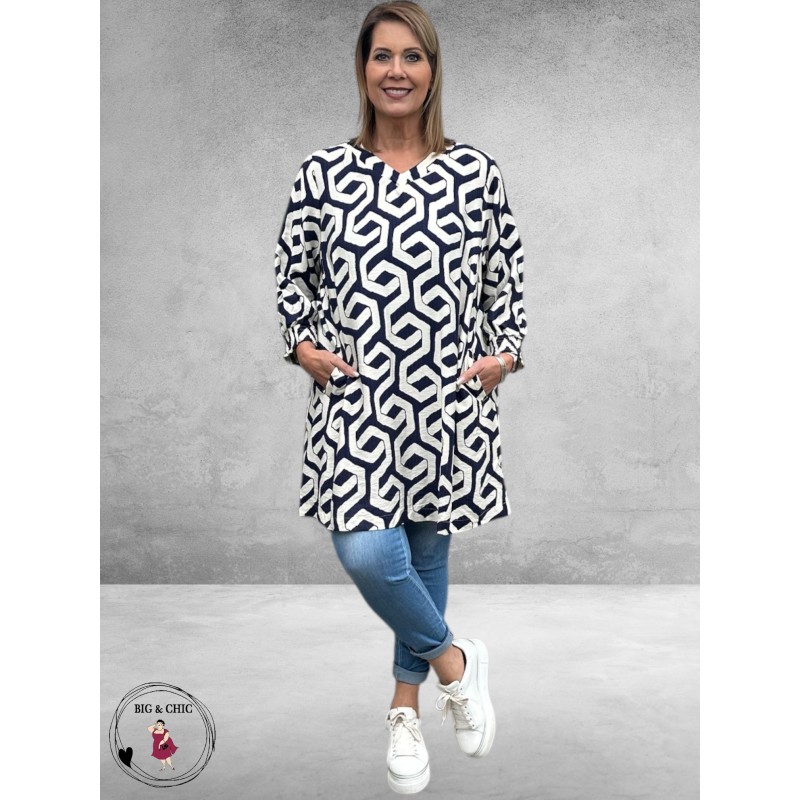 GOZZIP Tuniek Meta Blue Offwhite 