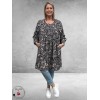 GOZZIP Shirt Tuniek Johanne Black Flowers